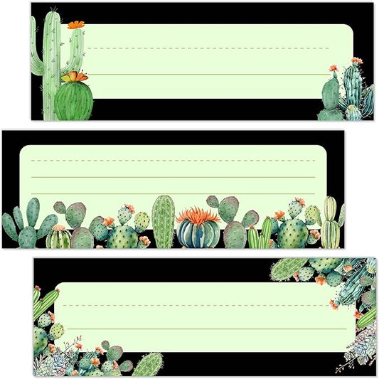 Name Tags for Classroom Desks, Cactus Theme Students Name Plates, Plates Name Labels for School Classroom Students Desks Teaching Supplies, Back to School Classroom Decor, 30 Pack (11)