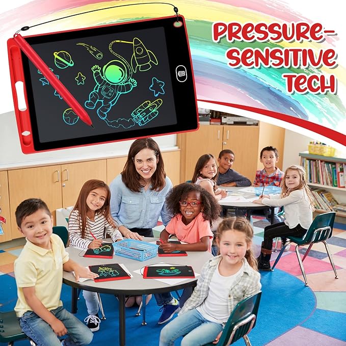 Zhehao 20 Pack LCD Writing Tablet for Kids: 8.5 Inch Colorful Drawing Doodle Boards - Reusable Erasable Doodle Board Educational Learning Toys Gifts for Toddlers Ages 3-8 Party Favors(Red,Classic)