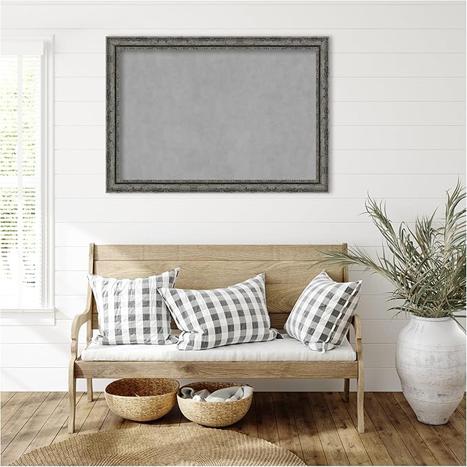 Amanti Art Black Framed Magnetic Board 28x40 Large Vision Board for use with Magnets, 100% Metal Sheet to Display Items as Office Decor or for Home Organization in mudroom, Kitchen or Kids Room