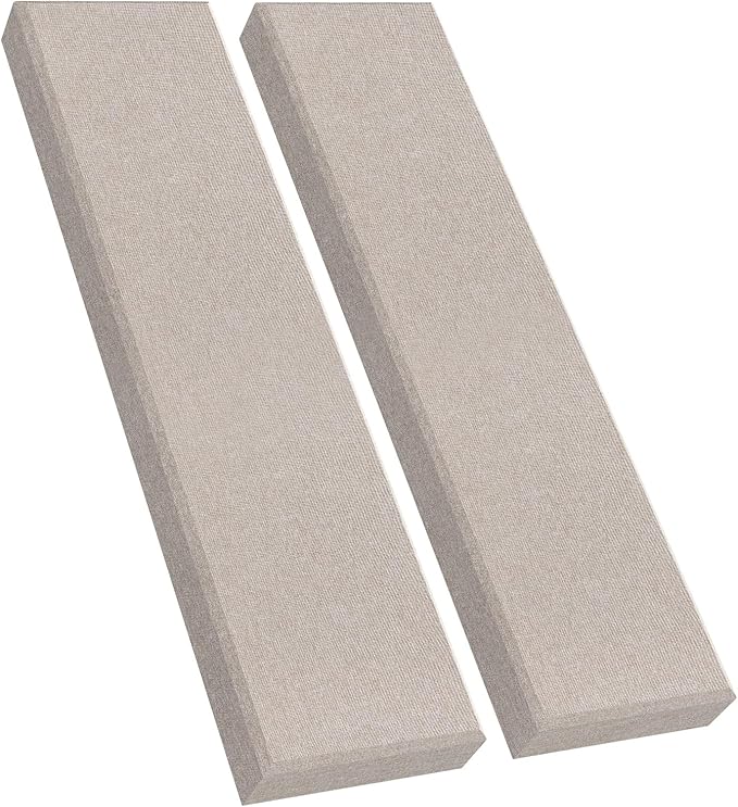 2 Pack 2" Thick Acoustic Panels, 47.24" X 11.81" Fiberglass Wall Panel, Acoustic Panels Sound Absorbing for Office, Studio, Home Theatre - Linen