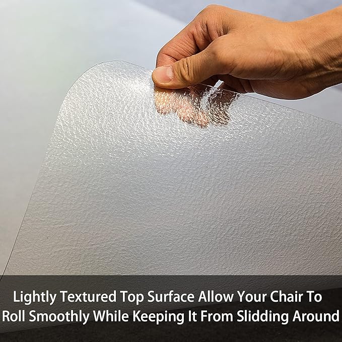 Office Chair Mat for Hardwood Floor, 48”x 36” Clear Floor Protector Mat for Office Chair, Vinyl Desk Chair Mat for Hard Floors, Easy Glide for Chairs