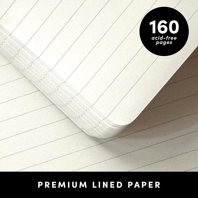 PAPERAGE Lined Journal Notebook, 3 Pack, (Burgundy), 160 Pages, Medium 5.6 in x 8 in - 100 GSM Thick Paper – Hardcover Journaling Notebook for Work, School & Note Taking