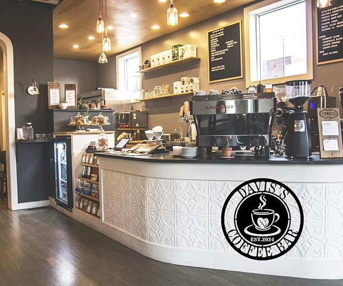 Personalized Coffee Bar Metal Sign, Custom Metal Coffee Sign, Coffee Metal Wall Art, customize coffee decor for coffee bar,coffee bar sign,Personalized Signs for Home,coffee wall decor