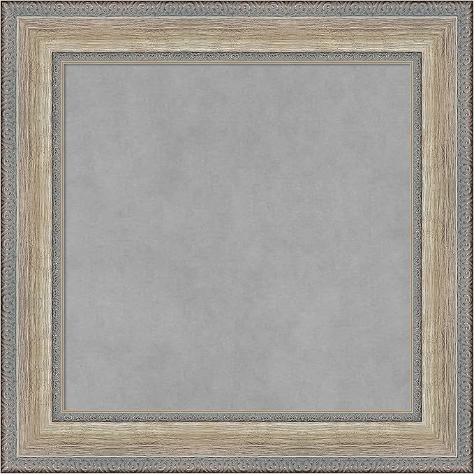 Amanti Art Silver Framed Magnetic Board 21x21 Small Vision Board for use with Magnets, 100% Metal Sheet to Display Items as Office Decor or for Home Organization in mudroom, Kitchen or Kids Room