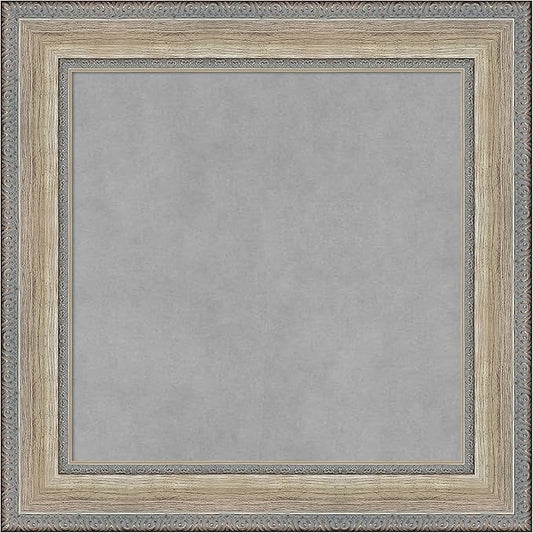 Amanti Art Silver Framed Magnetic Board 21x21 Small Vision Board for use with Magnets, 100% Metal Sheet to Display Items as Office Decor or for Home Organization in mudroom, Kitchen or Kids Room