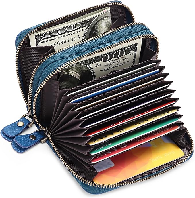 GOIACII Small Genuine Leather Wallet for Women, RFID Blocking Credit Card Holder Wallet