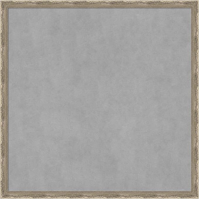 Amanti Art Silver Framed Magnetic Board 26x26 Medium Vision Board for use with Magnets, 100% Metal Sheet to Display Items as Office Decor or for Home Organization in mudroom, Kitchen or Kids Room
