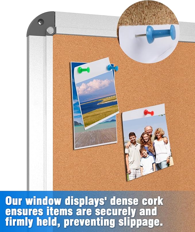 Mifuro 2 Pack 38"x38" Enclosed Bulletin Board, Lockable Weather-Resistant Aluminum Cork Noticeboard for School & Office, Silver Frame w/Cork