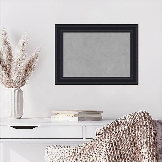 Amanti Art Black Framed Magnetic Board 16x22 Small Vision Board for use with Magnets, 100% Metal Sheet to Display Items as Office Decor or for Home Organization in mudroom, Kitchen or Kids Room