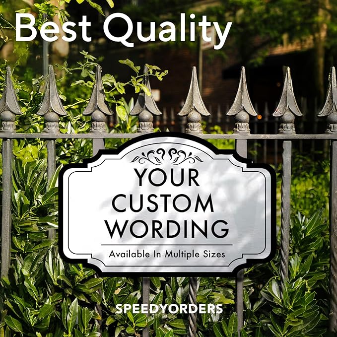 Custom Decorative Outdoor Signs, Personalized Aluminum, Customized Driveway, Waterproof Made in USA, Metallic Silver 42x28 In