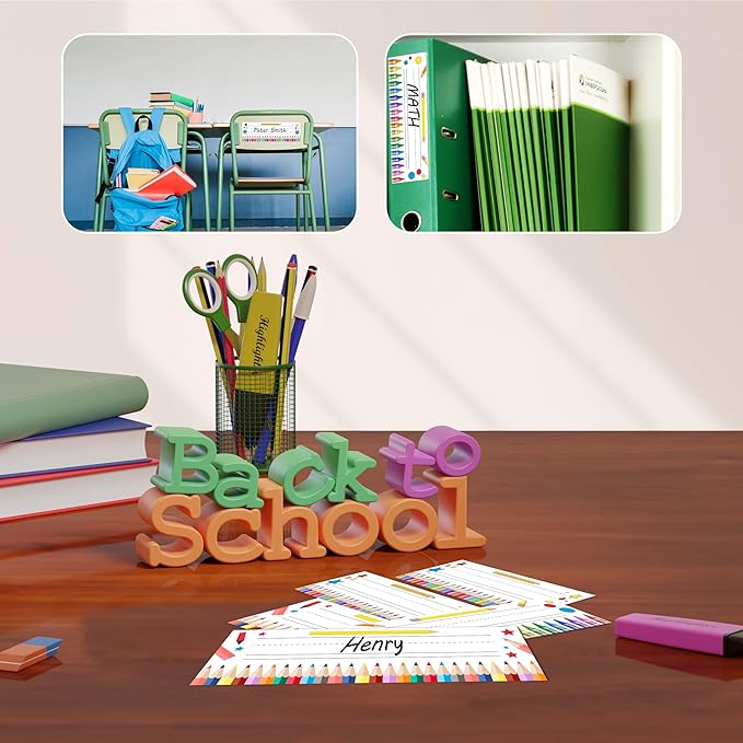 Name Tags for Classroom Cubbies, 30 Colorful Name Plates for Desks, Back to School Self Adhesive Name Tags Sticker for Teachers Elementary - A09