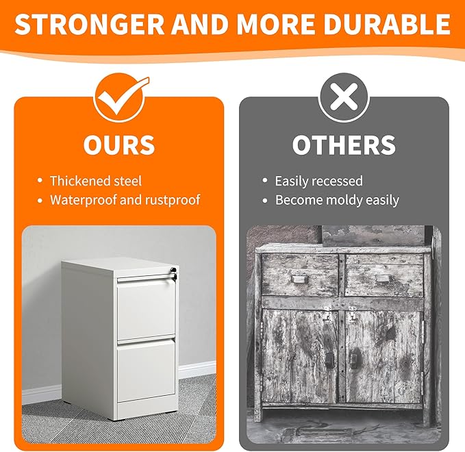 OPTYMIRA Metal File Cabinet with Drawer Heavy Duty Home Office Steel Vertical Filing Lockable Cabinets for Legal/Letter Size,Assembly Required