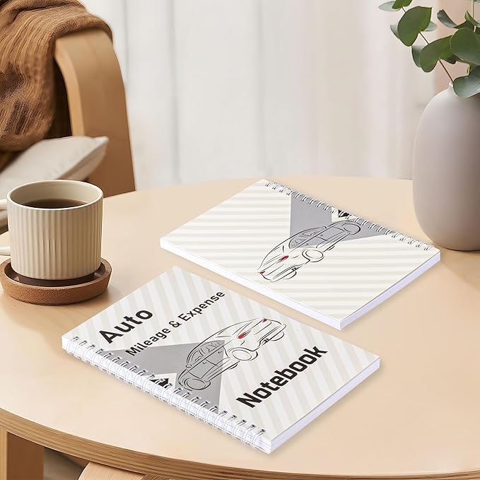 INKNOTE 2 Pcs Auto Mileage Log Book Expense Record Notebook for Car for Small Business Driving Bookkeeping 7.87 X 5inch