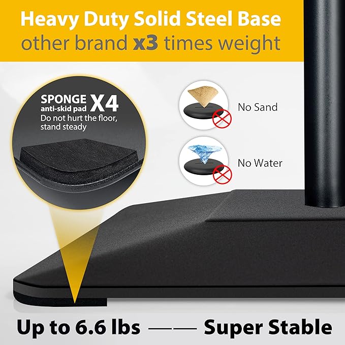 VAIIGO 8.5"x11" Pedestal Poster Holder Stand with Heavy Duty Solid Steel Base, Adjustable Floor Standing Sign Holder for Vertical and Horizontal View, Super Stable Display, Black