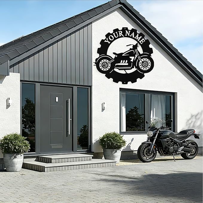 Custom Dirt Bike Metal Signs Personalized Motorcycle Name Sign Custom Garage Decor Motorbikes Wall Art Decor Motorcycle Sign Men Room Decorate Gifts for Men Husband Rider