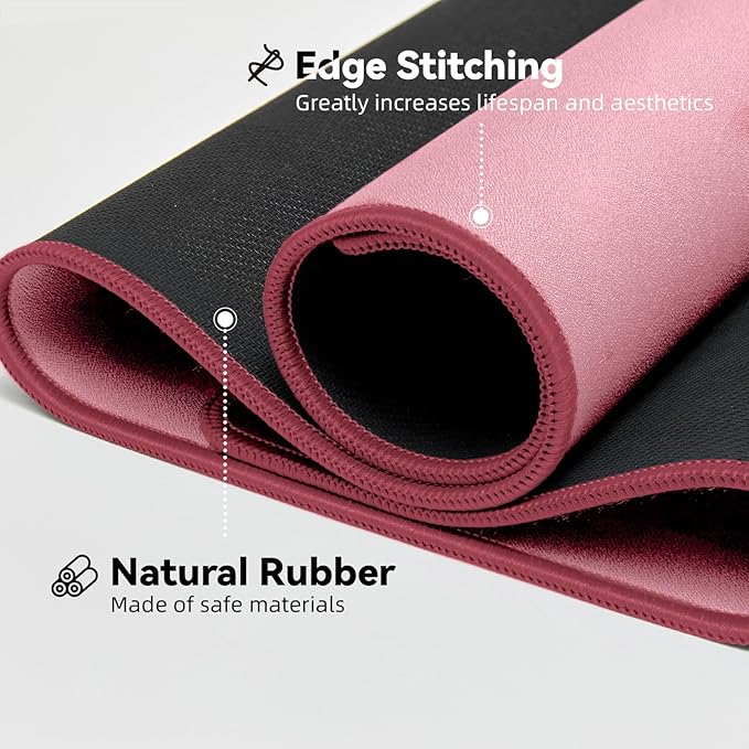 Reniteco Waterproof Large Gaming Mouse Pad with Durable Stitched Edges, Non-Slip Rubber Base, Grainy Jacquard Mouse Mat Desk Pad for Home Office Gaming, 27.6"x11.8"x0.12", Pink