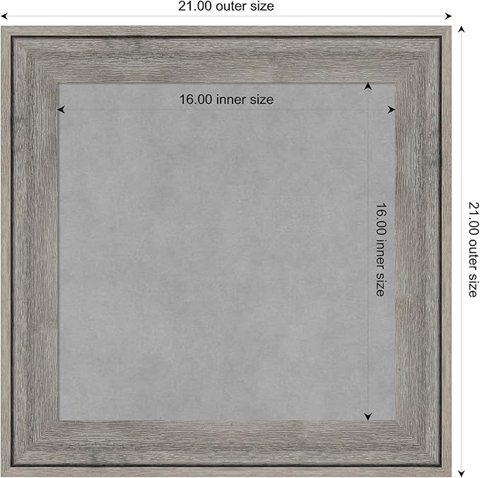 Amanti Art Grey Framed Magnetic Board 21x21 Small Vision Board for use with Magnets, 100% Metal Sheet to Display Items as Office Decor or for Home Organization in mudroom, Kitchen or Kids Room