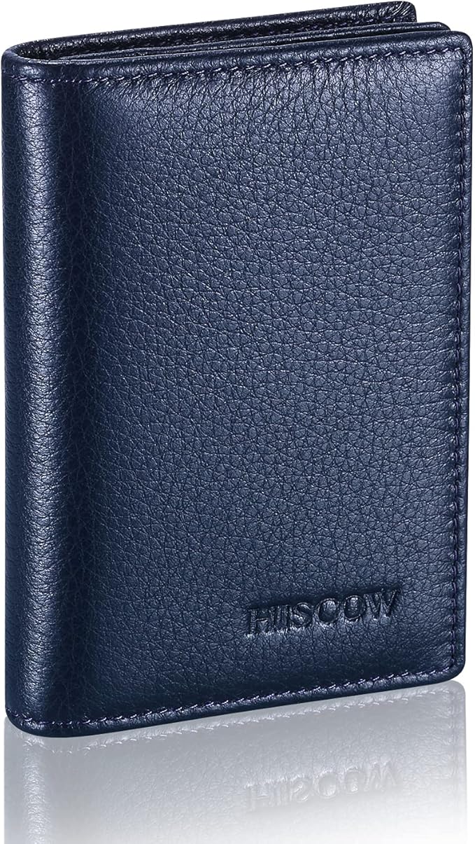 Leather Business Card Case Holder for Men & Women, Italian Calfskin
