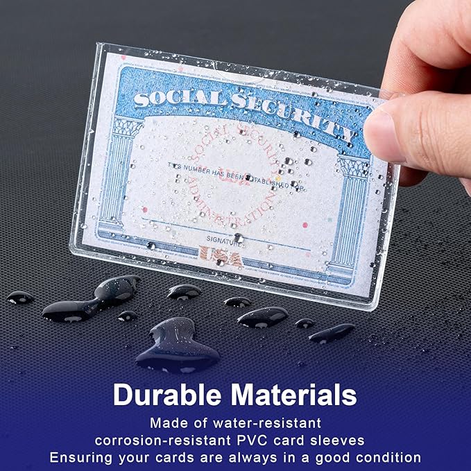40 Pack Social Security Card Protector Sleeves Medicare Credit Card Holder,24 Mil Soft Clear Card Sleeve for Waterproof SSN/ID/Debit/Credit Card Covers(40)