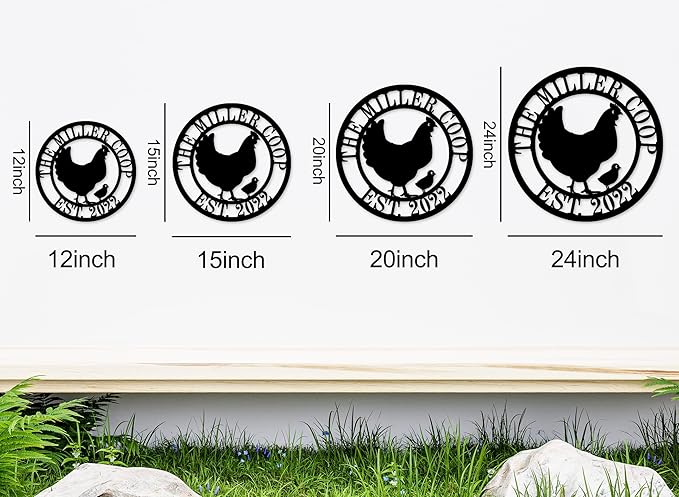 Chicken Coop Signs, Chicken Coop Decor, Chicken Coop Accessories, Custom Farm Sign, Personalized Fluffy Butt Hut Chicken Sign,Funny Signs for Chicken Coops, Chicken Metal Signs for Coop Funny Outdoor