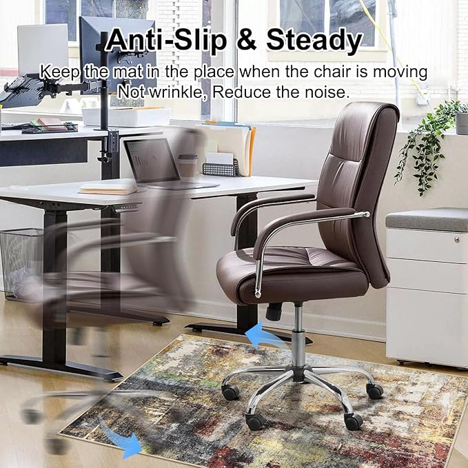 Anidaroel Office Chair Mat for Hardwood Floor, 48"x60" Under Desk Chair Rug for Rolling Chair, Anti-Slip Computer Chair Mat, Low Pile Carpets Floor Rug for Home Office Gaming Room