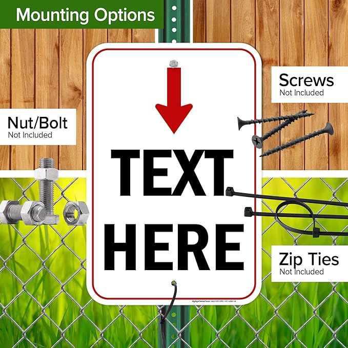 Custom Arrow,Custom Directional Sign, Arrow Down Sign, 12x18 Inches, Rust Free .063 Aluminum, Fade Resistant, Made in USA by My Sign Center