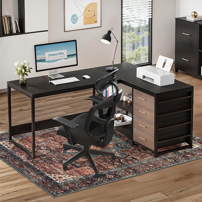 Anidaroel 46"x72" Large Chair Mat for Hardwood Floor/Tile Floor, Desk Chair Mat for Hard Floors, Under Desk Rug Protector for Rolling Chair, Low Pile Carpet Floor Mat for Home Office