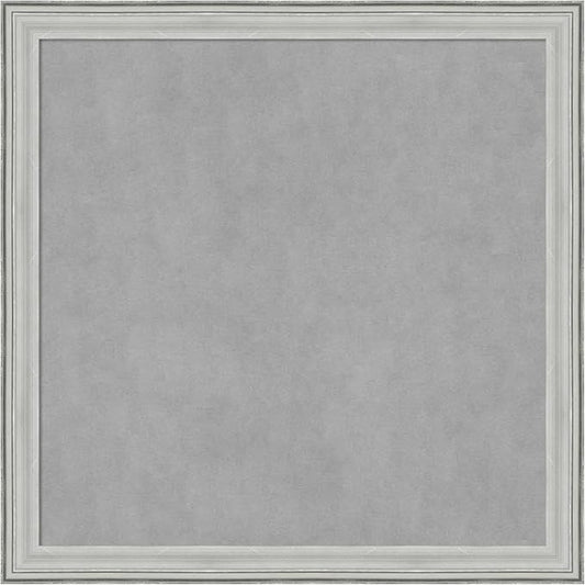 Amanti Art Silver Framed Magnetic Board 27x27 Medium Vision Board for use with Magnets, 100% Metal Sheet to Display Items as Office Decor or for Home Organization in mudroom, Kitchen or Kids Room