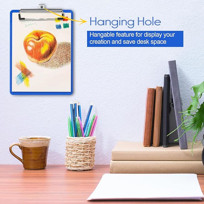 TFDLCG zm Blue Plastic Clipboard with Pen Holder,Nursing Clipboard Standard Letter A4 Size,Thickened Clip Boards 8.5x11,Hanging Clipboards for Men Kids Students Office School Home Work