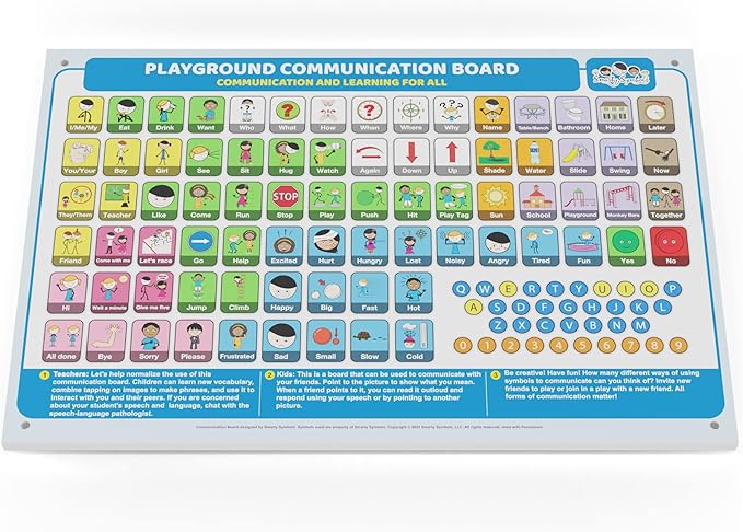 Outdoor Rated Plastic School Playground Communication Board - Weather-Proof Inclusive Communication Aid for Autism & Inclusive Play