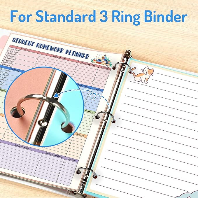 Forvencer 8-Tab Binder Dividers with Tabs, Big Tabs, Write&Erase Plastic Dividers for 3 Ring Binder, Binder Tabs for Organizers, 3 Ring Binder Dividers with Tabs for School Office (Muted, 3 Set)