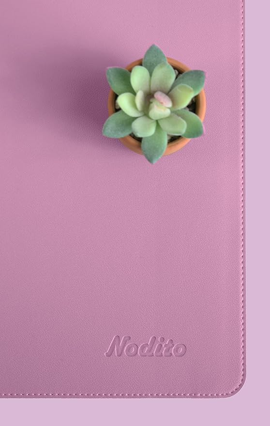NODITO Dual-Sided Leather Desk Pad,Blotter for Laptop Computer,Mouse Pad,Writing,Drawing,Arts and Craft Mat (17"x24", Lilac)