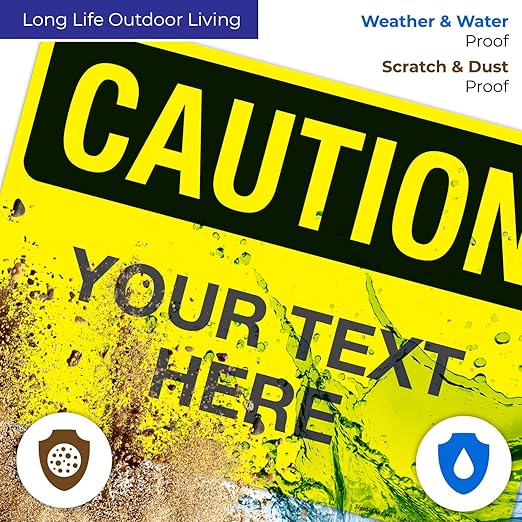 Custom Caution Sign, OSHA Sign, 10x14 Inches, Rust Free .040 Aluminum, Fade Resistant, Indoor/Outdoor Use, Made in USA by Signs