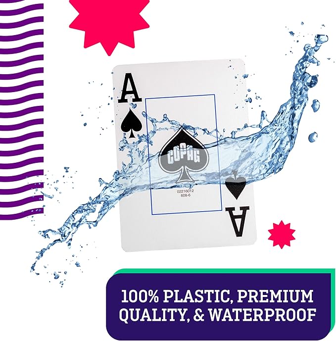 Copag Elite 100% Plastic Playing Cards, Poker Size (Standard) Jumbo Index Single Deck (12 Pack)