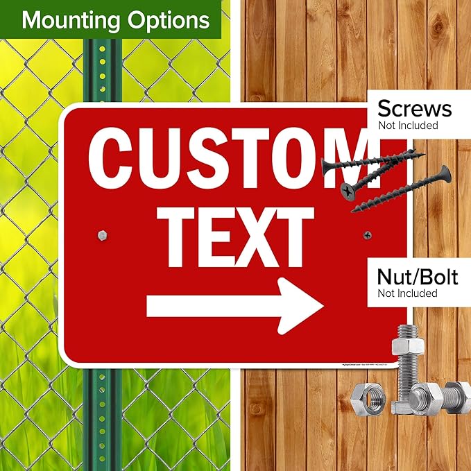 Custom Arrow,Custom Directional Sign, Right Arrow, 18x24 Inches, Rust Free .063 Aluminum, Fade Resistant, Made in USA by My Sign Center