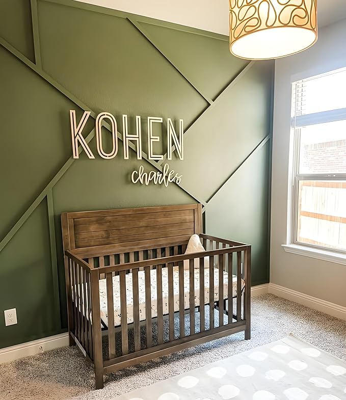 Personalized Nursery Name Sign - Custom Wooden Name Signs for Kids Room, Personalized Name Sign for Nursery - Perfect Baby Gift & Wall Name Decoration (NA31)