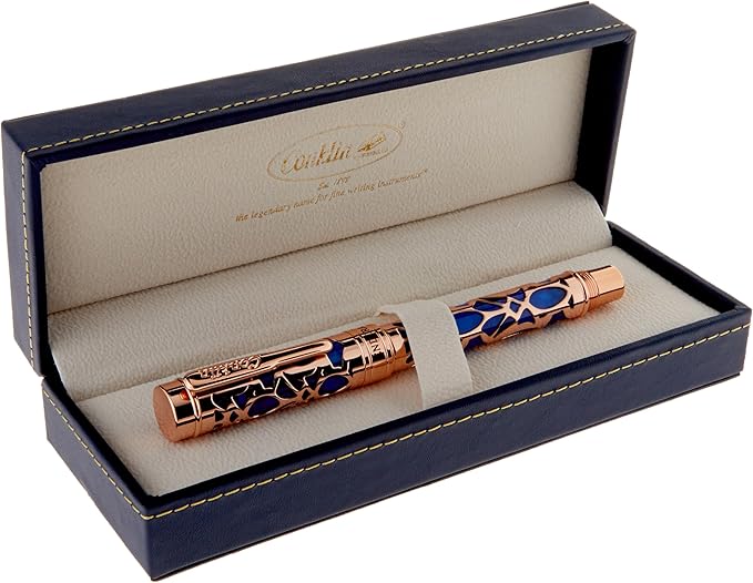 Conklin Endura Deco Crest Fountain Pen in Blue, Extra Fine Nib, Premium Writing Instrument