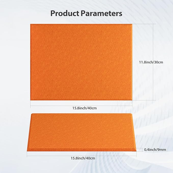 Amantech 12 Pack Acoustic Panels Self Adhesive Sound Proof Foam, High Density Sound Acoustic Panel, 16X12X0.4 Inch 4:3 Rectangle Panels in Home, Office, Reccording Room, Studio, more(Orange-Red)