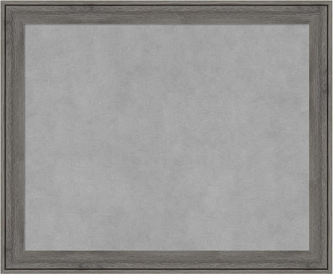 Amanti Art Grey Framed Magnetic Board 19x23 Small Vision Board for use with Magnets, 100% Metal Sheet to Display Items as Office Decor or for Home Organization in mudroom, Kitchen or Kids Room
