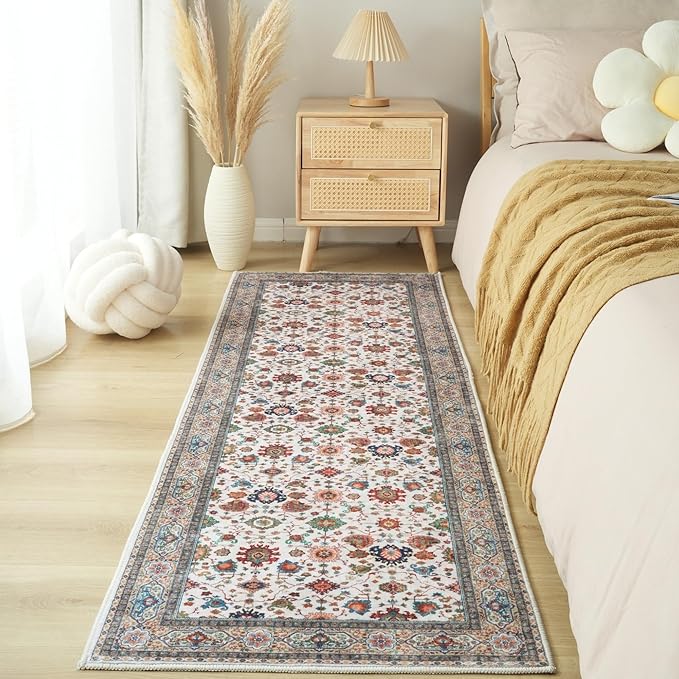 Rugcomf Runner Rug for Hallways Kitchen Rug Non Slip 2'6''x8' Washable Rugs with Rubber Backing Soft Carpet for Hallways, Kitchen, Laundry, Bedroom, Bathroom (Colorful)
