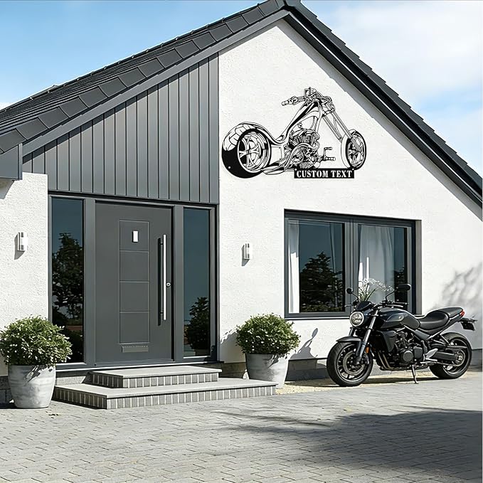 Custom Motorcycle Metal Sign Personalized Biker Name Sign Motorcycle Wall Art Motorbike Signs Garage/Man Cave Decor Gift for Bikers Men Husband