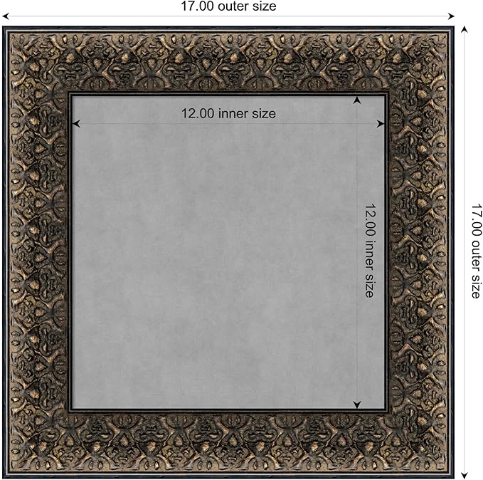 Amanti Art Black Framed Magnetic Board 17x17 X-Small Vision Board for use with Magnets, 100% Metal Sheet to Display Items as Office Decor or for Home Organization in mudroom, Kitchen or Kids Room