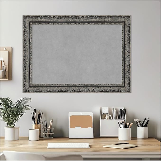 Amanti Art Black Framed Magnetic Board 20x28 Medium Vision Board for use with Magnets, 100% Metal Sheet to Display Items as Office Decor or for Home Organization in mudroom, Kitchen or Kids Room