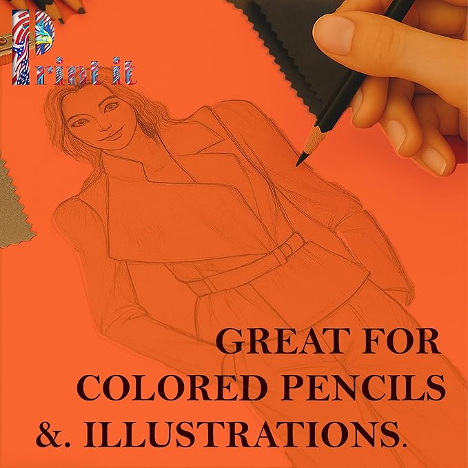 Print It - Vellum Bristol Colored Cardstock Cover Paper, 67 Lb, 8.5" X 11”, Heavyweight Colored Cardstock for Crafts, School, Invitations, And Office Use - Decoration Drawing 250/Case-Orange