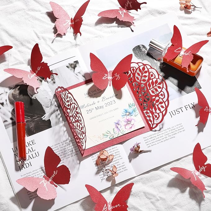 25 Sheets Red Shimmer Cardstock 8.5 x 11Inch Glitter Card Stock 92lb Heavyweight Printer Paper for Wedding Invitations, Crafts, Greeting Cards, Printing UAP18RE025