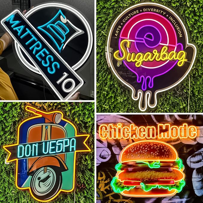 CIONAOR Custom Neon Sign, Personalized UV Printed LED Neon Sign LoGo Customizable for Business, Salon Beauty Nail Studios Light Up Name Sign, Images Neon Lighting Customized