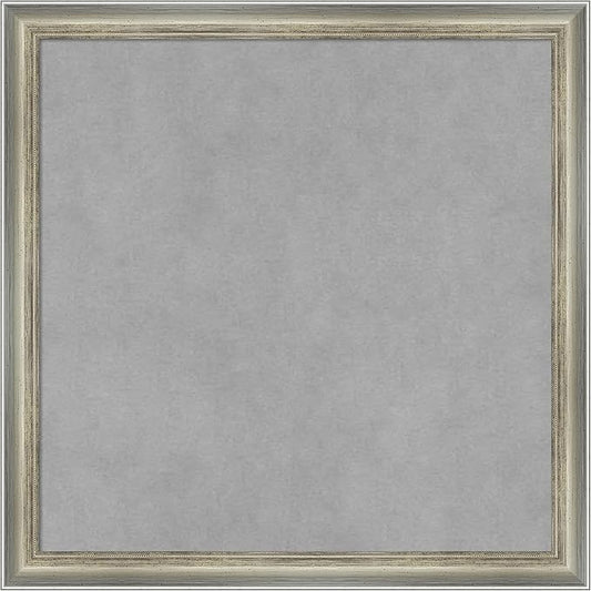 Amanti Art Silver Framed Magnetic Board 18x18 Small Vision Board for use with Magnets, 100% Metal Sheet to Display Items as Office Decor or for Home Organization in mudroom, Kitchen or Kids Room