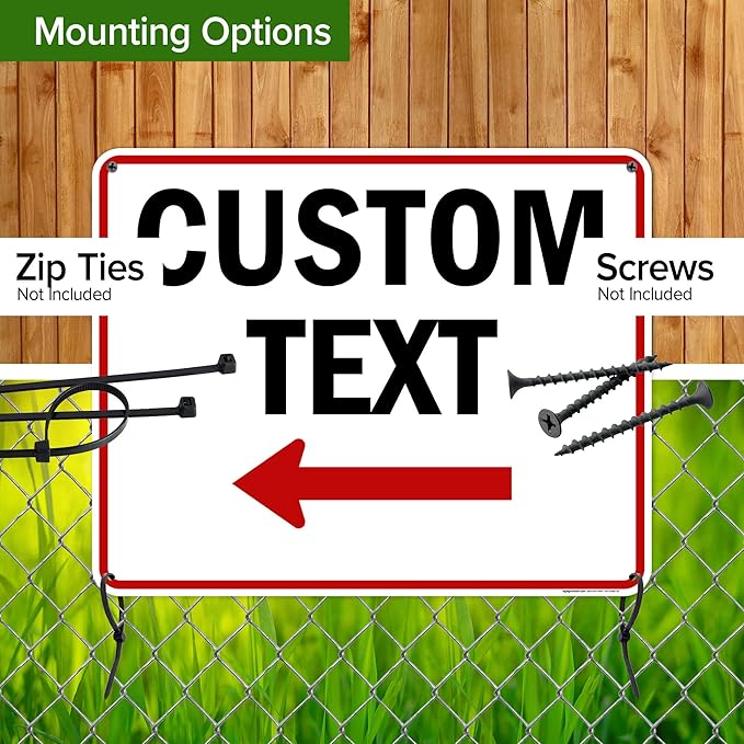Custom Arrow,Custom Directional Sign, Left Arrow,24x30 Inches, Rust Free .063 Aluminum, Fade Resistant, Made in USA by My Sign Center