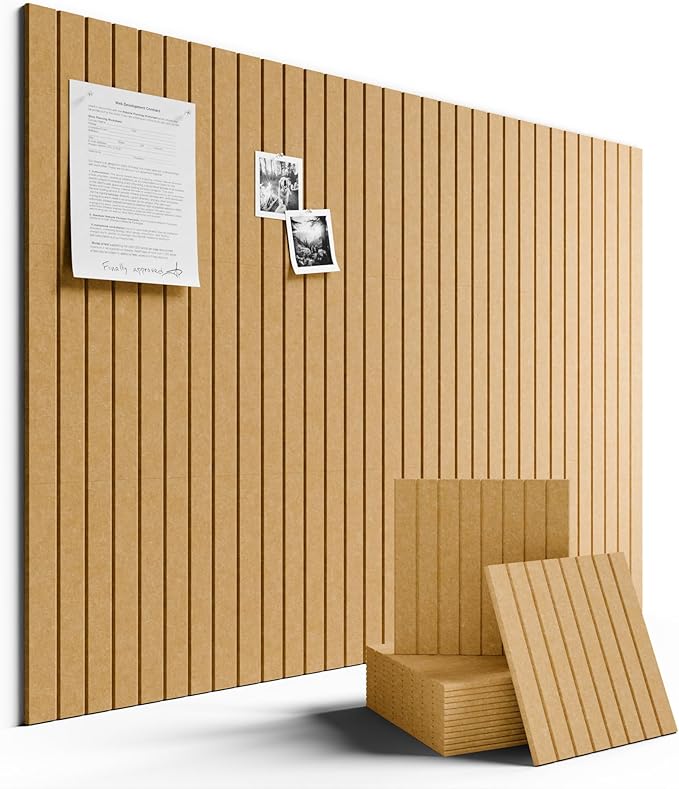 Large Felt Bulletin Board 48" x 36" Cork Board Alternative-12 Pack with 70 Safe Removable Adhesive Tabs, Cork Boards for Walls for Home Office Classroom Pin Board-Mustard Yellow