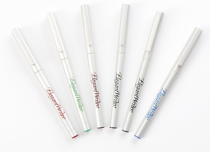 Speedball 2882 Elegant Writer 6 Medium Calligraphy Markers Set, Assorted Colors